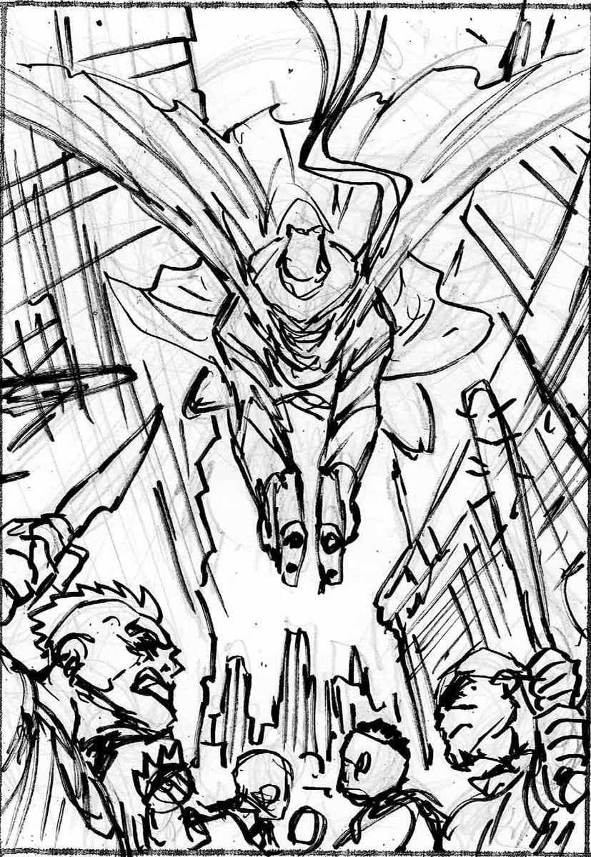 The Shadow 2 Original Under drawing art Tyler Kirkham Store