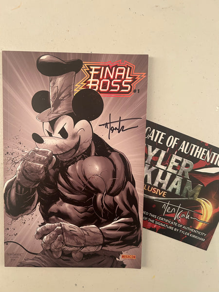 Final Boss #1 MegaCon Exclusive signed 2024 by Tyler Kirkham NM-COA