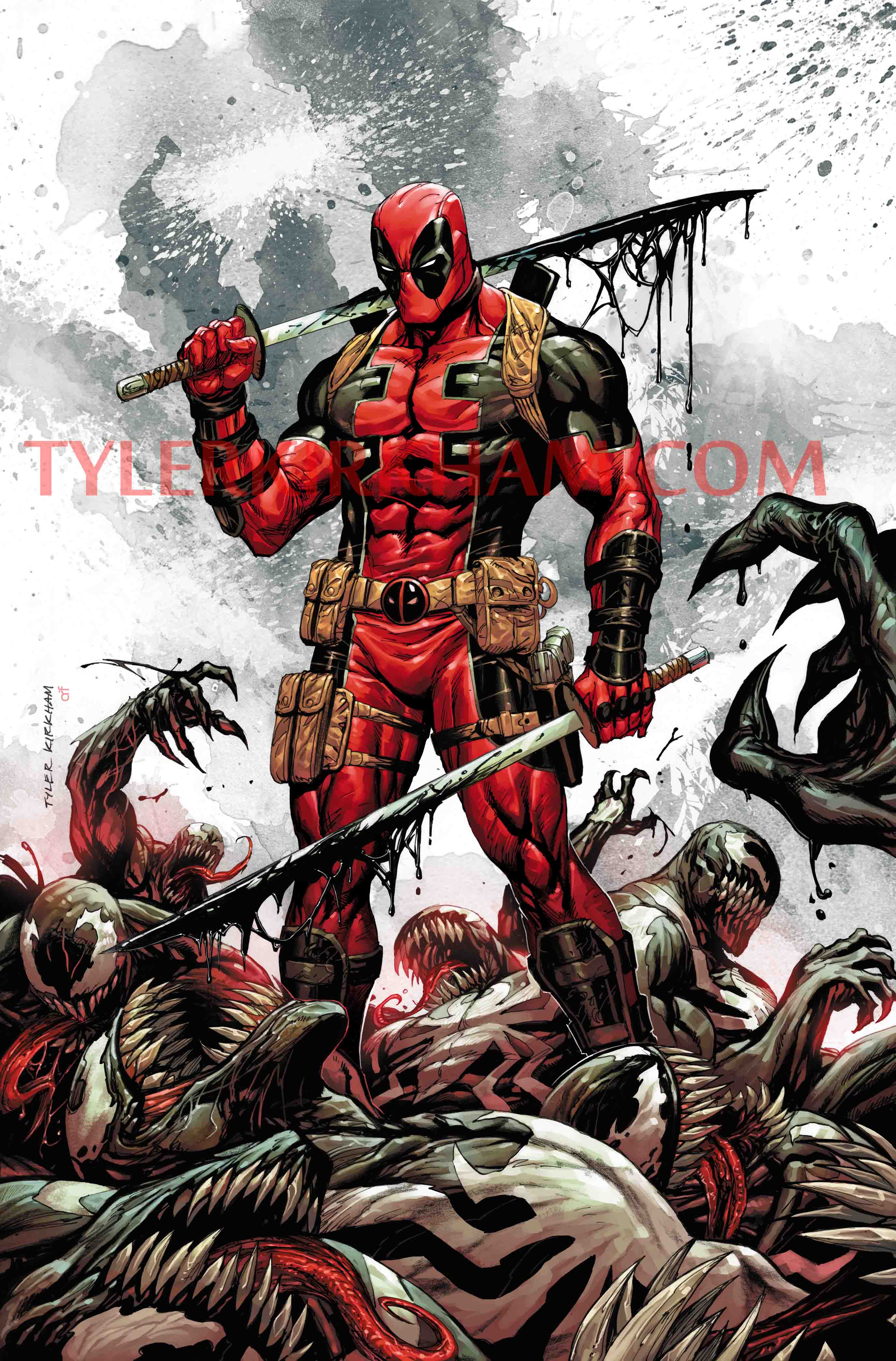 Deadpool Splatter Art Splatter House Tattoo Parlor | @mikec1313